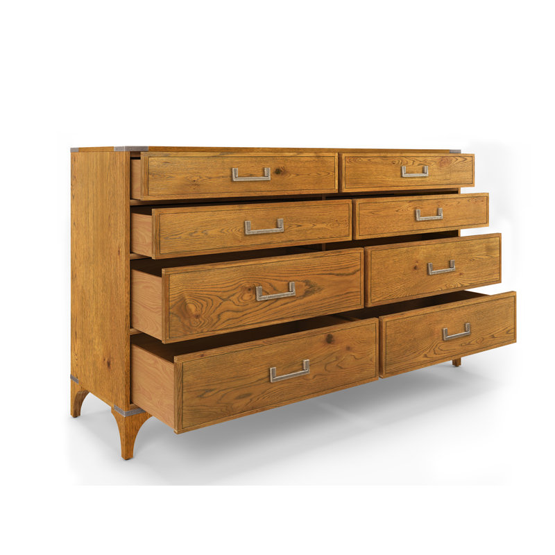 Hantz 8 Drawer 70.28' W Double Dresser, Brun