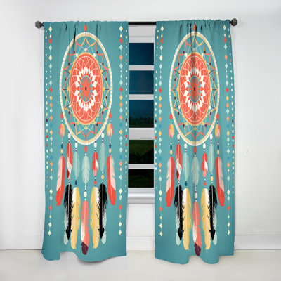 Sonette - Dream Catcher Abstract Room Darkening Curtain - 1 Panels