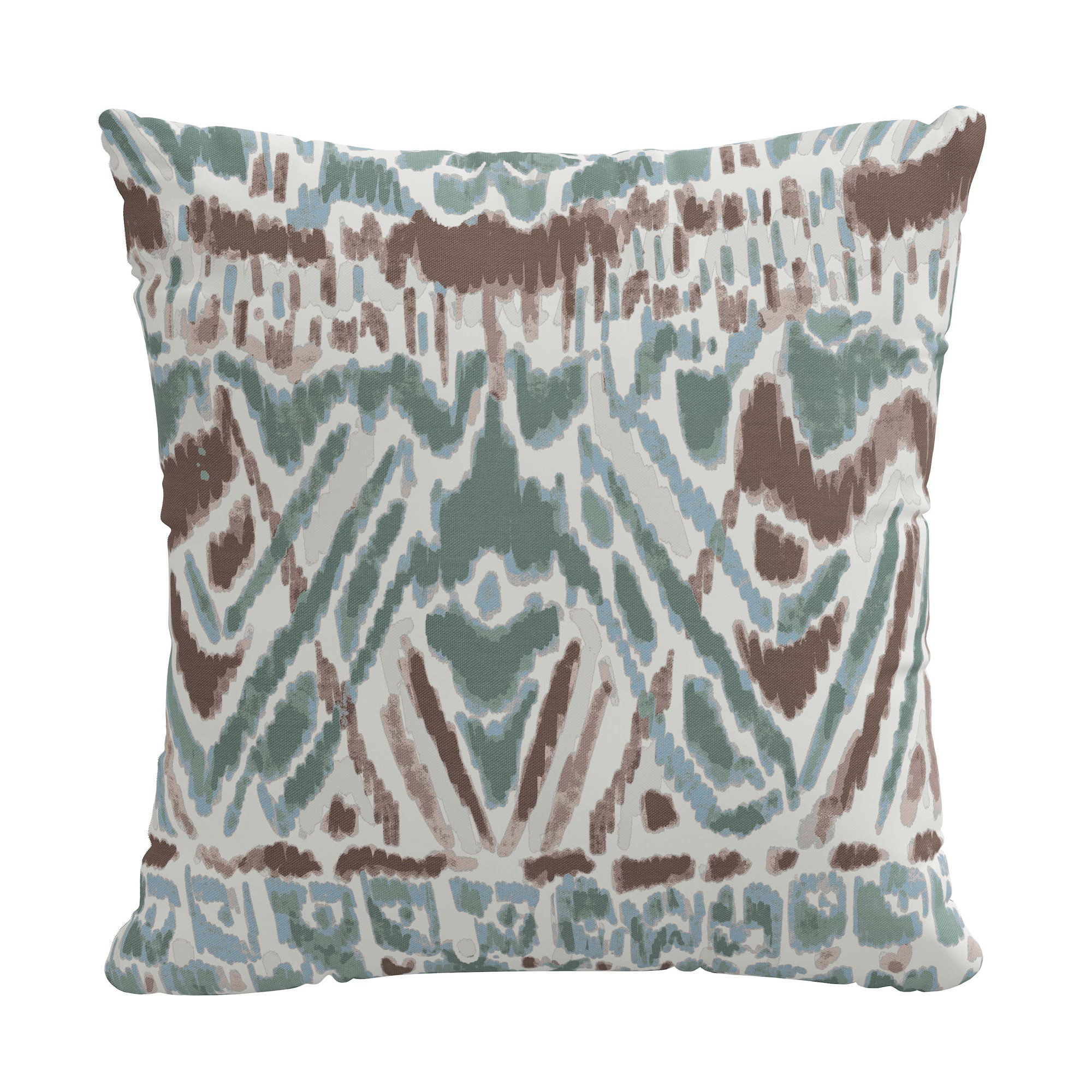 Ikat Cotton Throw Pillow, 18" x 18", Pillow Cover Only - No Insert