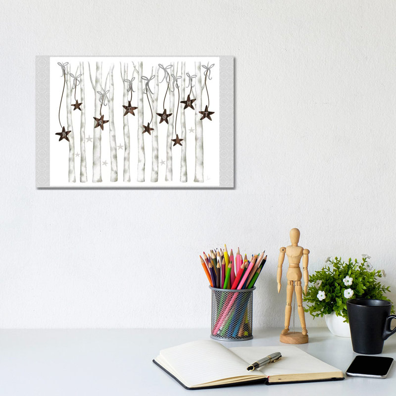 Merry And Bright Birch Trees II by Andi Metz - Wrapped Canvas Print, 20.32 cm H x 30.48 cm W