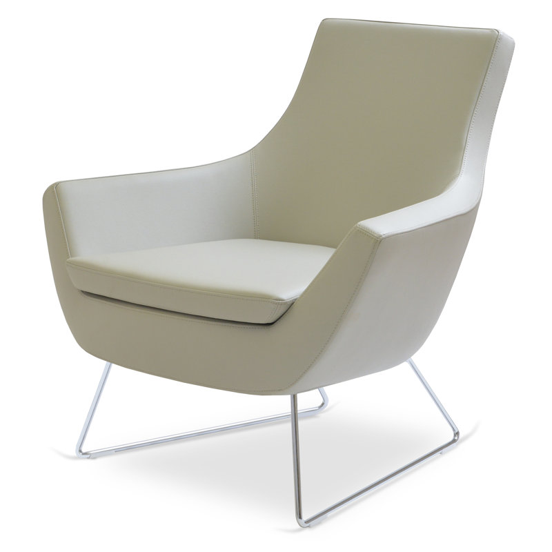 Lakewood Upholstered Accent Chair, Light Gray