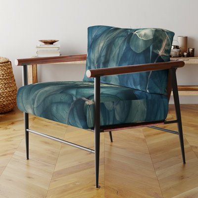 Brilon - Chaise rembourrée avec accoudoirs abstraits Botanicals