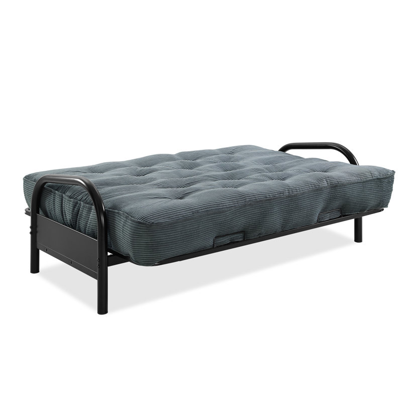 Futon et matelas Mcbrayer, Velours côtelé couleur vert forêt