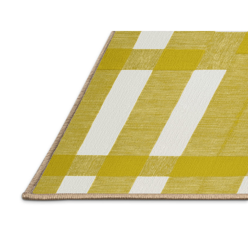 Machine Washable Botanical Brown Area Rug, Square 4'