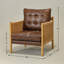 Fauteuil d'appoint en cuir véritable 28,7 po avec accoudoirs en corde de jute-675293254-675293256