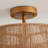 3-Light Coastal Jute Semi-Flush Mount Ceiling Light