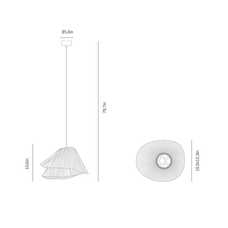 Tempo Vivace Pendant, 10.6" H x 16.9" W x 15.4" D, Taupe, Yes