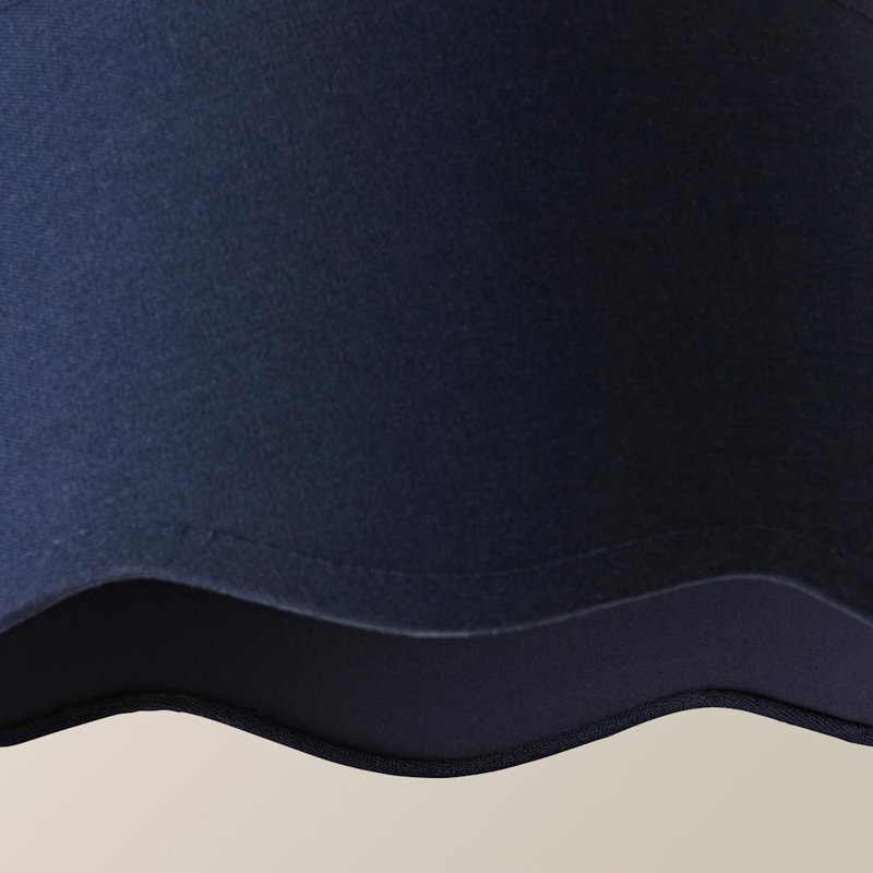 Alazar Linen Blend Empire Lamp Shade ( Slip-On ), 15cm H x 25cm W x 25cm D, Blue