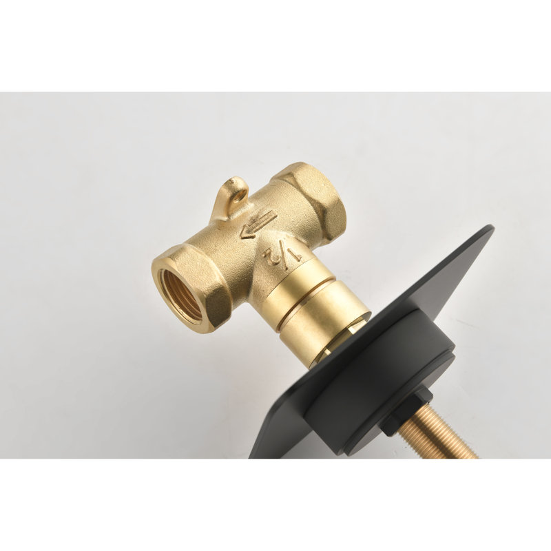3,59 po Profondeur de la valve de douche noire matte - 3/4 po en métal coulé, poignée en laiton, réglable, corrosion et rouille, simple à installer et à utiliser 2,15 po de hauteur pour une installation facile