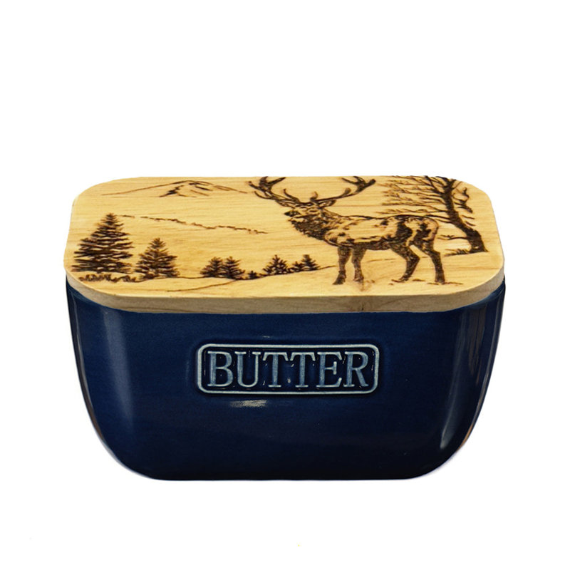 Ceramic Food Storage Container, Blue