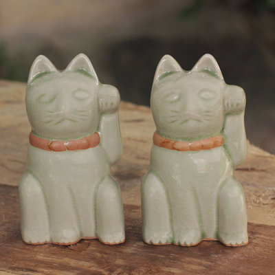 Figurine chat vert Alberts Lucky