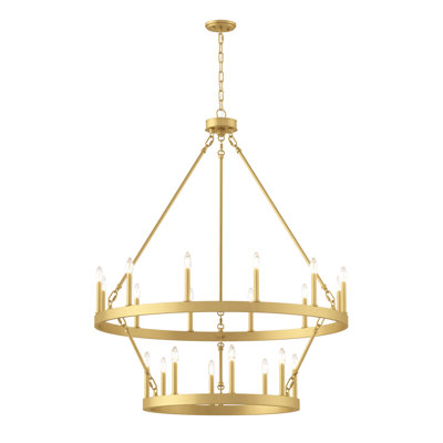 Adriana 20 - Light Steel Dimmable Wagon Wheel Chandelier