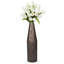 Vase de table en métal martelé à deux tons noir et doré 20 pouces-132333716