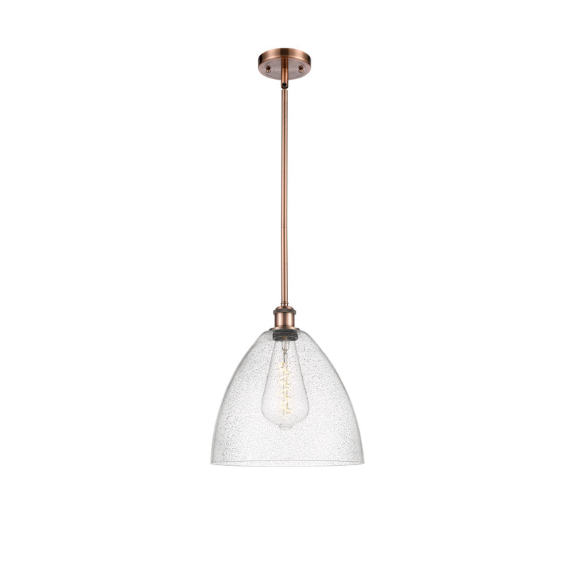 Luminaire suspendu en forme de globe à 1 lumière Angeliz, H 45,75 po x l 12 po x P 12 po, Ampoule non incluse, Cuivre antique