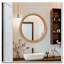 Miroir mural rond en bois naturel
