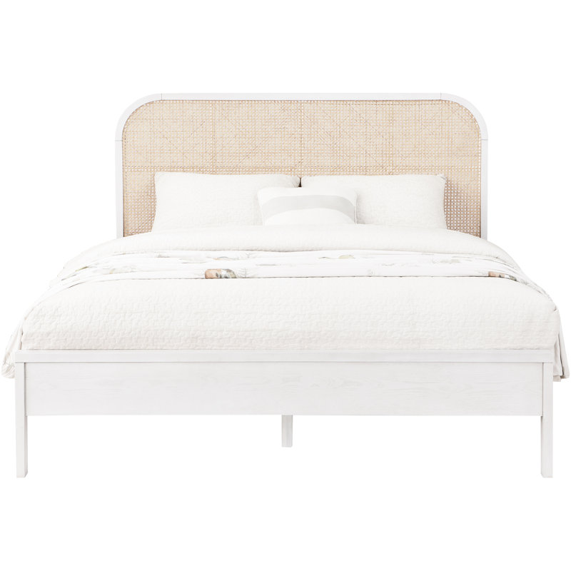 Cane Bed, King, White
