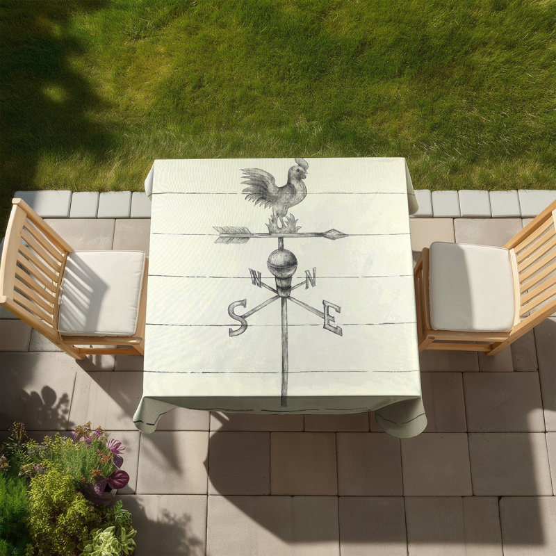 Rustic Gray Tablecloth - Vintage Weathervane for Home Decor