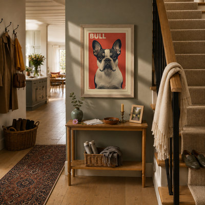 Bold Bulldog Retro - Framed Print