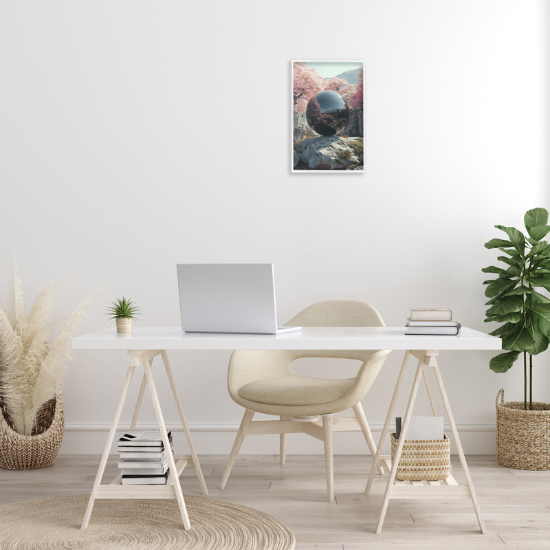 Art de la giclée sur cadre de la balle réfléchie surréelle par Roozbeh Bahramali, H 18 po x l 12 po