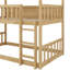 Lit superposé simple en bois d'hévéa à triple couche et équipé d'échelles et de barrières de sécurité-329638468