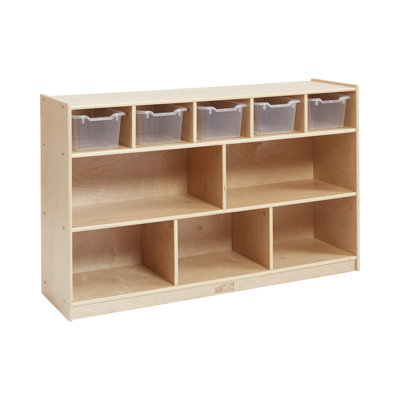 ECR4Kids 5+5 Cubby and Storage Mobile Cabinet with 5 Scoop Front Bins, Kids Furniture