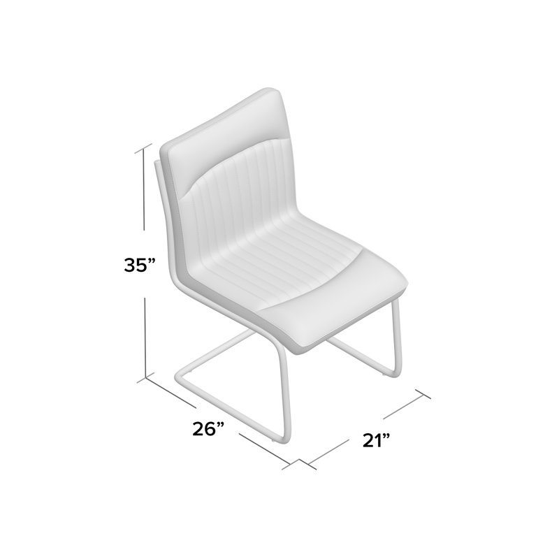 Leather Side Chair, Brown Genuine Leather