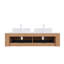 Meuble-lavabo mural flottant avec lavabos, armoire de rangement, tiroirs et lavabos en céramique pour une salle de bain fonctionnelle et élégante-281928058