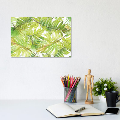 New Green Scattered Palms by Patricia Pinto - Wrapped Canvas Gallery-Wrapped Canvas Giclée