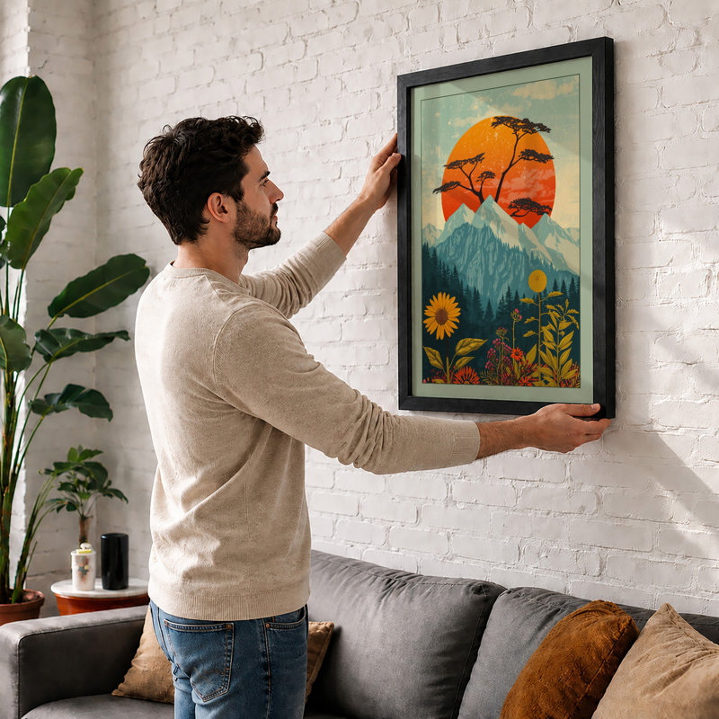 Mountain Beneath The Sun Botanical - Print, Unframed, A4 - 29.7 x 21.0 cm