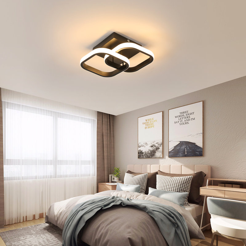 DELIPOP Double Square Dimmable LED Aluminum Flush Mount