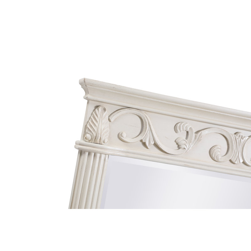 Miroir de salle de bain Aurillon, H 38 po x l 32 po, Blanc antique