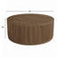 Table basse ronde spacieuse en bois massif de 102 cm de large, style tambour, au design cannelé.-916802232-959478873