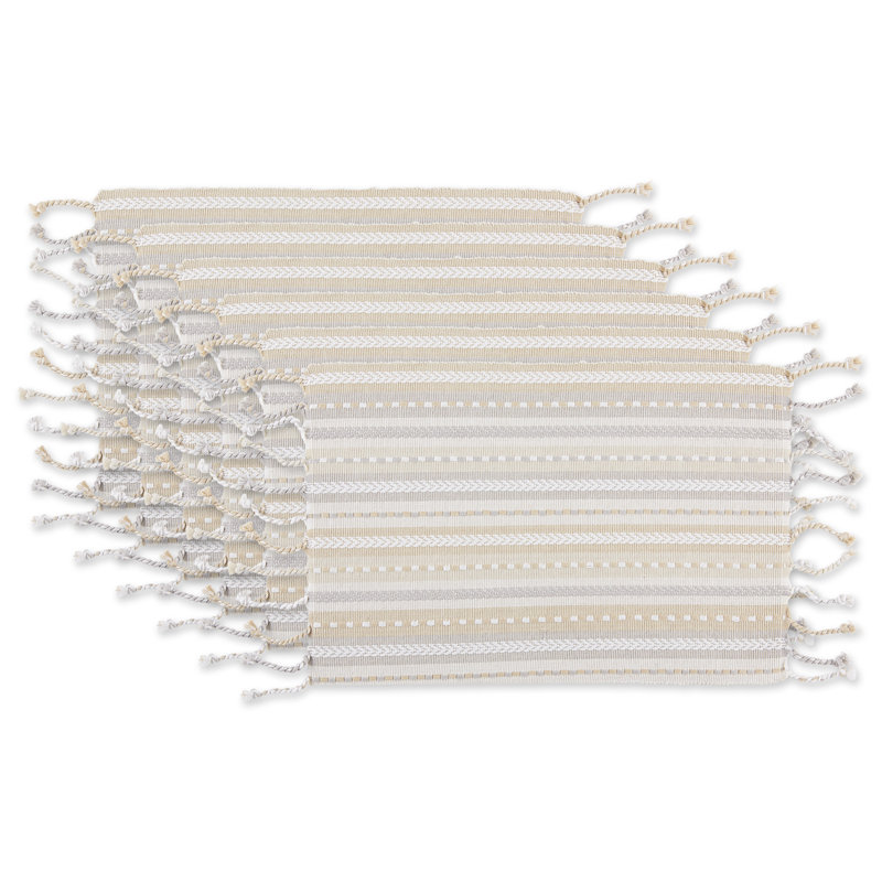 Ensemble de napperon en coton 6 pièces Fringe