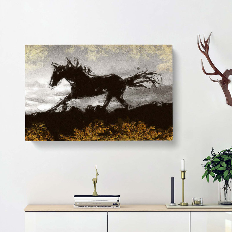 Galloping Horse In Abstract - Wrapped Canvas Painting, 40cm H x 60cm W x 3cm D