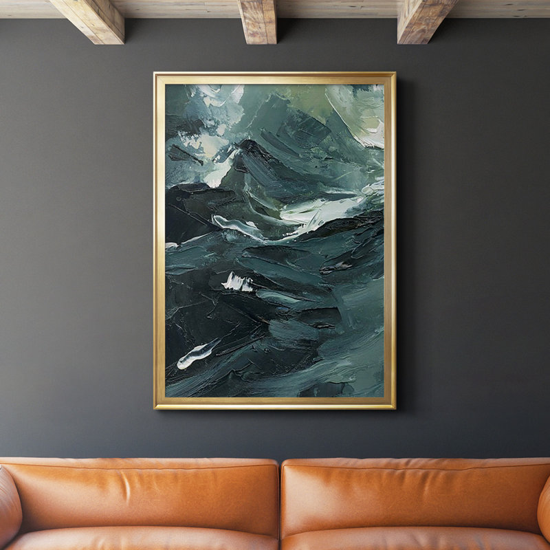 " Lost In The Sea I ", Gold, 36.5" H x 26.5" W x 1.25" D