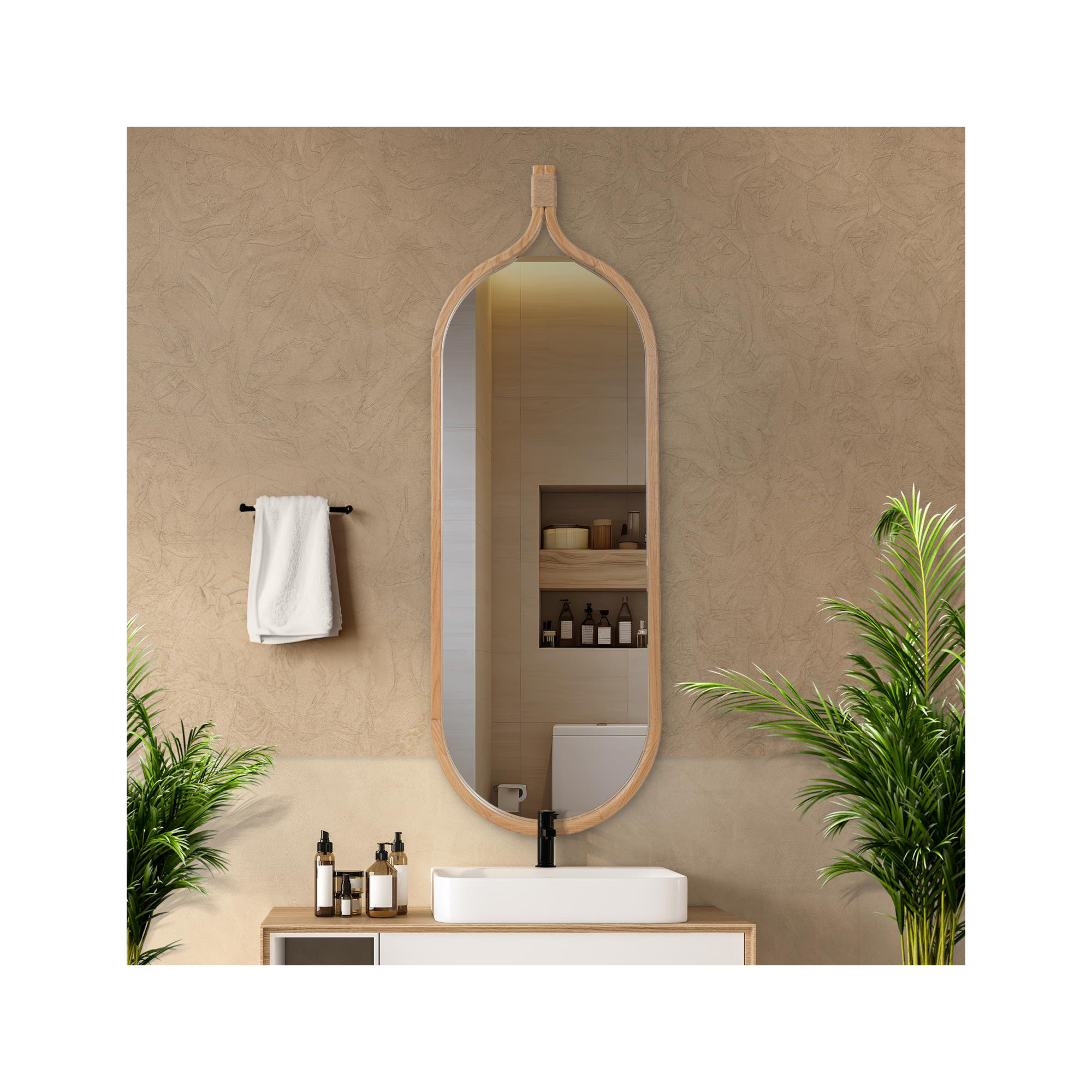 Ulah Round Mirror, 55.75" x 18.5", Oval