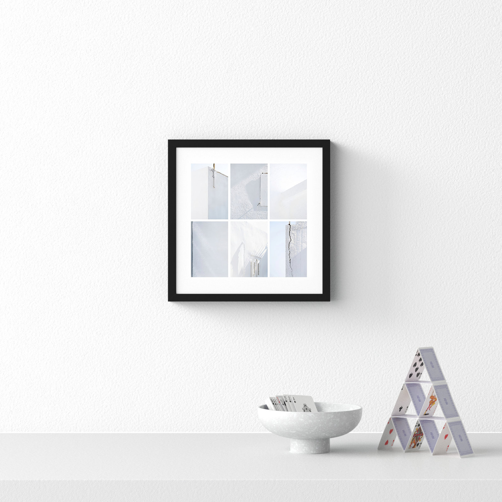 Lowell "White Fragments from Greece 1" Print, Black, 16" H x 16" W x 1.25" D