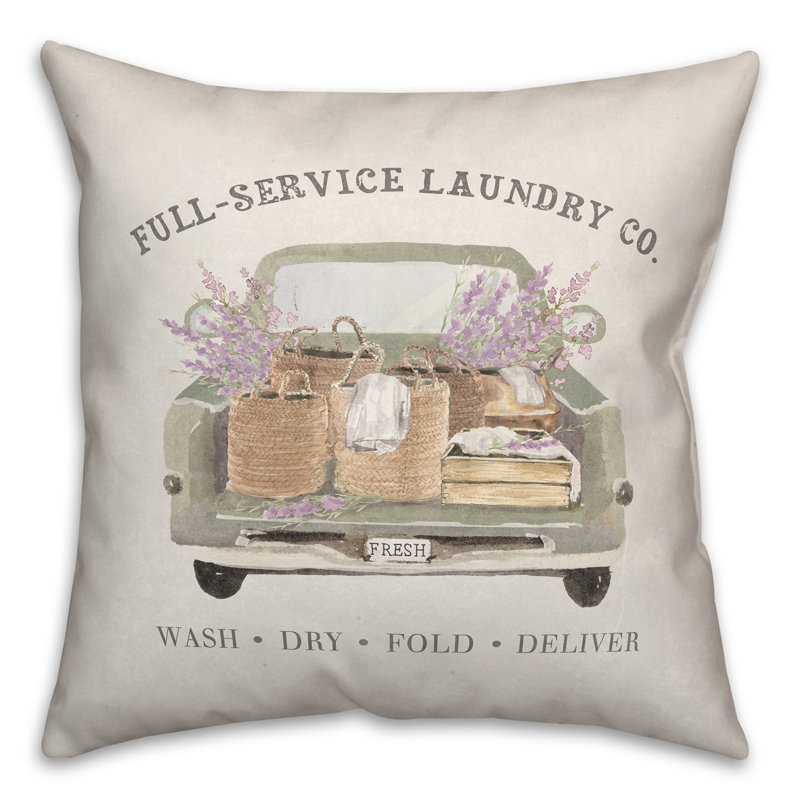 Oreiller rond intérieur / extérieur Laundry Truck Service