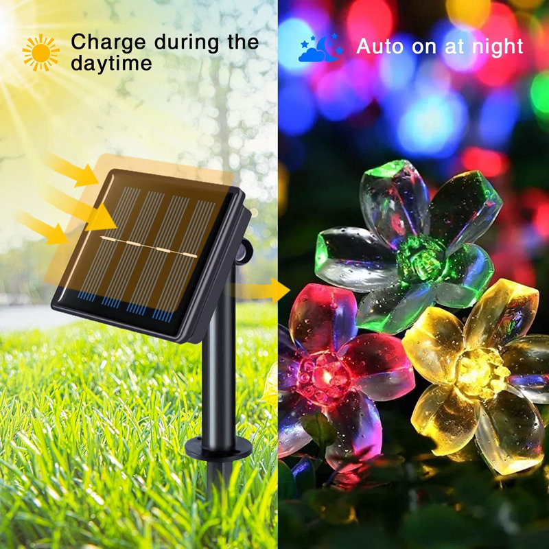 367.2' LED Solar Powered 50 - Bulb String Lights, Multicolor
