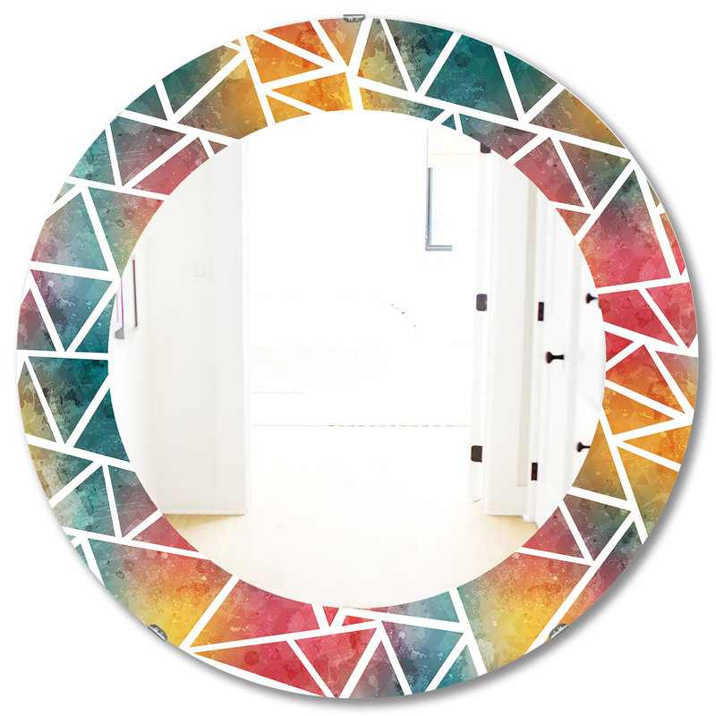 Miroir d'appoint moderne triangulaire Colourfields 7, H 31,5 po x l po