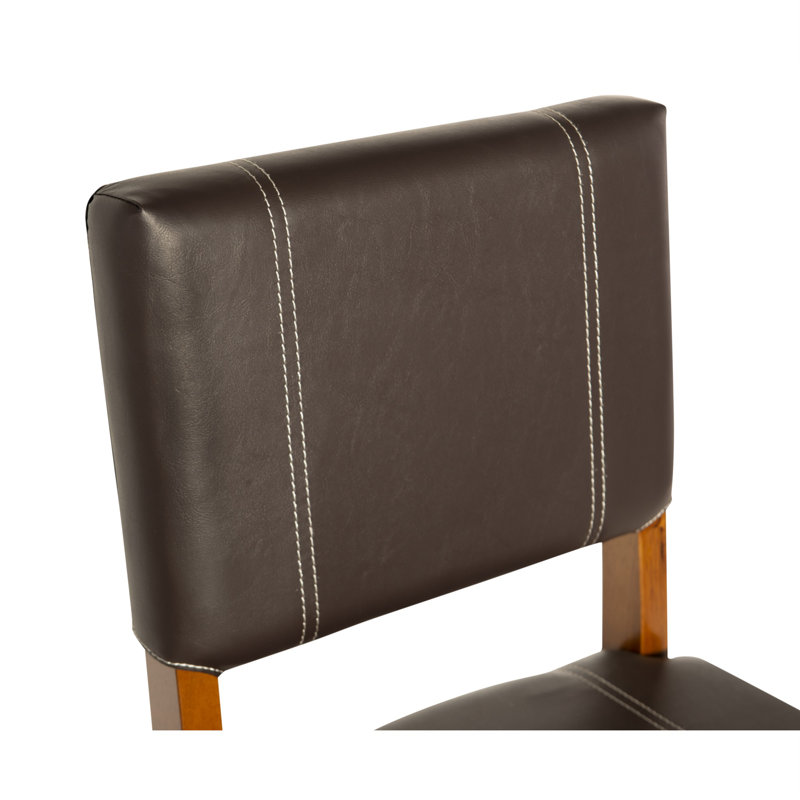 Upholstered Counter Stool with Solid Wood Frame, Bar Stool (30" Seat Height), Russet