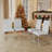 Set of 4 Modern Dining Chairs, Off White Faux Leather Upholstered Chair with Glossy Chromed Legs-146688796