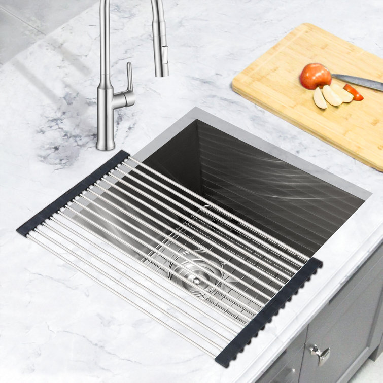Roll up Silicone Stainless Steel Dish Drying Rack 