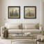 «Rustic Mountain Pine Forest Neutral Nature Landscape», reproduction d'art encadrée de la chambre principale, 2 pièces-776106884-776106886