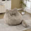 Pouf en fausse fourrure en forme de chat de 106 cm de large, canapé une place confortable avec coussin en forme de queue pour lire et jouer aux jeux vidéo-200756438