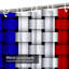 Rideau de douche drapeau français en osier rouge blanc avec 12 crochets-392560376