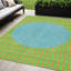Tapis extérieur lavable rayé vert lime 5 pi x 8 pi