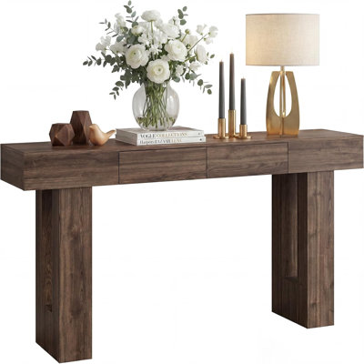 Wood Console Table with Drawer, Hallway Decor, Storage Drawer, Decorative Console