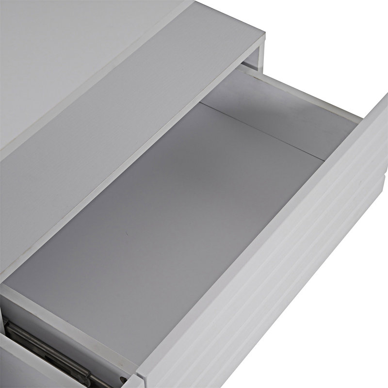 Rectangular Coffee Table With Drawers, White