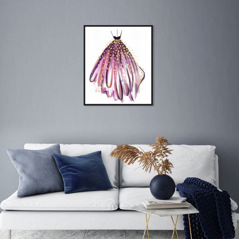 Mauve - peinture, Cadre en bois noir, H 25 po x l 21 po x P 1,75 po